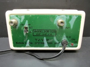 Amplificador de distribución Krista Radio TV/VCR, modelo 20B-528, VHF/UHF/FM - Imagen 1 de 4