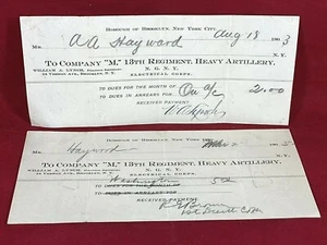 1903 DUES PAID Electrical Corp, Company M, 13th Reg. Heavy Artillery BROOKLYN NY - Picture 1 of 3