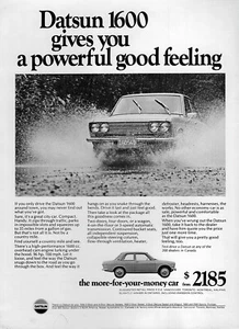 1969 Datsun 510 1600 "Powerful Good Feeling" Original Print Ad - Picture 1 of 1