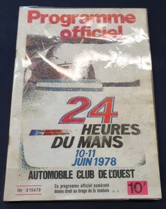 Programme officiel des 24 Heures  du Mans 1978 Automobiles - Picture 1 of 8