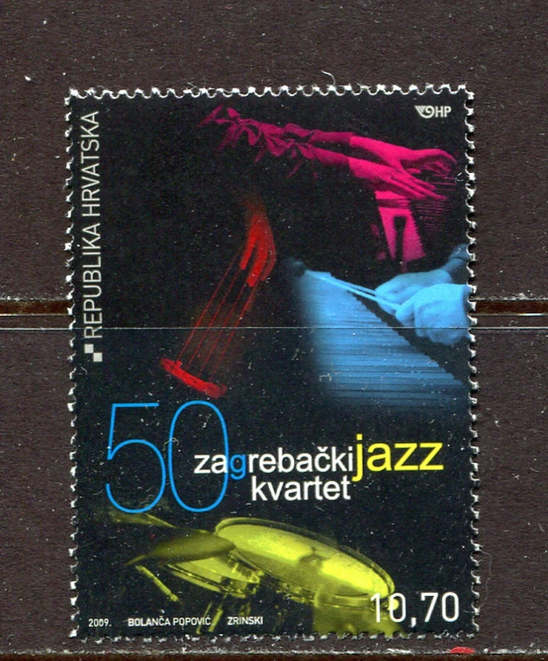 CROÁCIA 2009, MÚSICA: QUARTETO DE JAZZ ZAGREB - 50º ANIVERSÁRIO, Scott 734, sem marca de charneira - Imagem 1 de 1