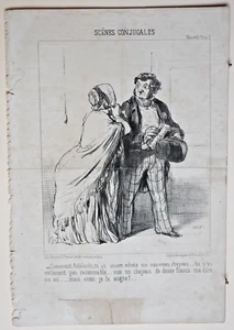 Original Honore DAUMIER lithograph, Le Charivari, 1851, 14" x 9 3/4" - 245 - Picture 1 of 1