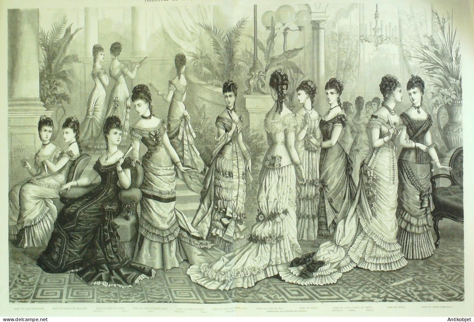 Gravure de mode La Mode illustrée (Maison Fladry) - Photo 1/1
