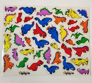Vintage Highlights Magazine Dinosaur Stickers Full Sheet New Colorful 1990s Kids - Picture 1 of 10