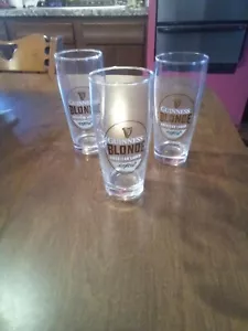 6 quiness blonde lager beer glasses - Picture 1 of 2