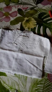 vintage 1950 brassière guimpe enfant poupée coton piqué broderie anglaise #baby  - Picture 1 of 3