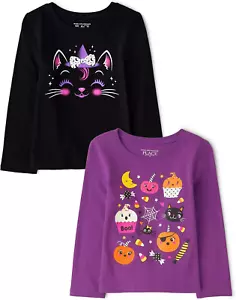 Baby Toddler Girls Long Sleeve Graphic T-Shirt 2-Pack - Picture 1 of 12