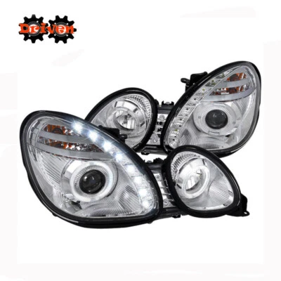 For 1998-2005 Lexus GS300 GS400 GS430 Chrome Projector Headlights LED DRL Halo - Image 1 of 4