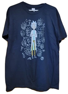 Unisex Rick & Morty Adult Swim Short Sleeve Black Tee, Size Large, New - Picture 1 of 4