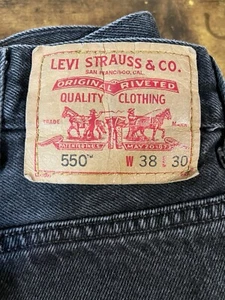 Vintage Levi 550 Jeans Erwachsene 38 x 30 Schwarz Denim Relaxed Straight 90er Herren - Bild 1 von 10