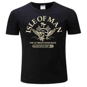 Camiseta de algodón para hombre Isla de Man TT Races The Ultimate Road Race EST1907 casco calavera - Imagen 1 de 3
