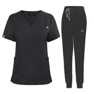 NiaaHinn High-Quality Men's Medical Scrub Set - V-Neck Top & Jogger Pants for Nu - Picture 1 of 96
