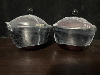 (2) Vtg Holiday 2004 Luminarc Ruby Red Glass Candy Apothecary Jar - UNOPENED - Image 1 of 4