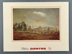 QANTAS VINTAGE AIRLINE MENU SYDNEY - DARWIN - SINGAPORE - BAHRAIN - LONDON QF 1 - Picture 1 of 3
