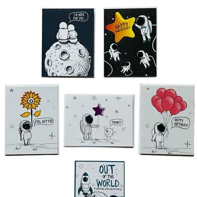 Space Greeting Card Collection Out Of This World Set of 5 New Cards + Envelopes - Image 1 of 4