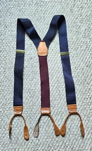 Tirantes tirantes vintage para hombre Brooks Brothers granate y azul marino - Imagen 1 de 3