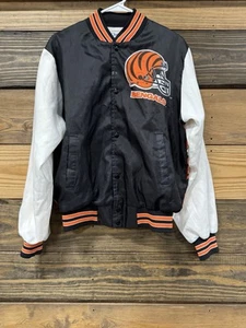 Vintage 90s Cincinnati Bengals NFL Chalk Line Fanimation Jacket Sz M Made In USA - Picture 1 of 13