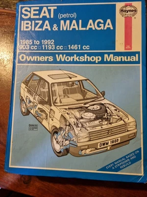 SEAT IBIZA & MALAGA 85-92 HAYNES WORKSHOP MANUAL 1609 IN USED COND FREE POSTAGE - Image 1 of 4