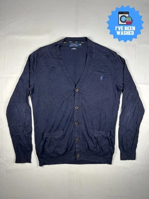 Ralph Lauren 100% Pima Cotton Soft Knitted Cardigan Navy Size S - Image 1 of 4