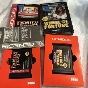 Family Feud Wheel of Fortune Sega Genesis Juego Lote Cartucho Estuche Caja Manual - Imagen 1 de 12
