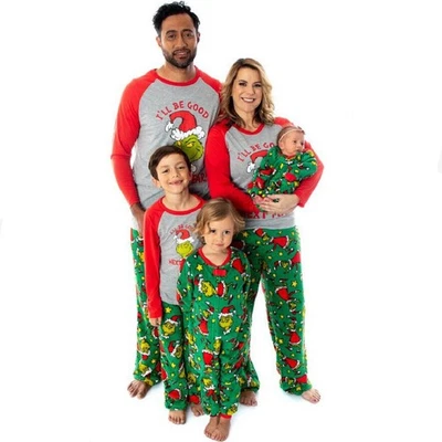 Christmas Family Matching Pyjamas Adults Kids Funny Grinch Nightwear Pajamas Pjs