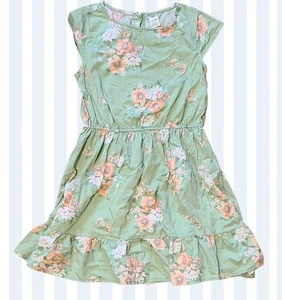 Oshkosh B'gosh Sage Green & Light Pink Floral Dress Size 10 - Picture 1 of 7