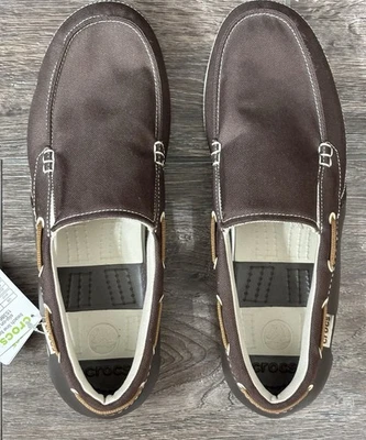 *NUEVO/NUNCA USADO* - Crocs Beach Boat Slip On - Lona Marrón - Para Hombre Talla 12 Foto 1 de 4