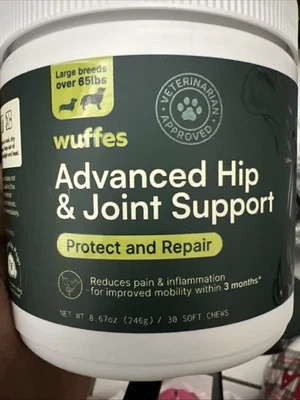 WUFFLES Wuffes Advanced Dog Hip & Joint Supplement for Large Breeds 30ct