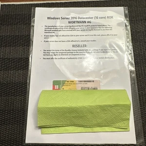 MS Windows 2016 Server Datacenter 16 Core Deutsch  Wortmann USED XEA-01028 - Bild 1 von 2