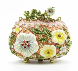 Beautiful Sorelle Jeweled Enamel Purse Trinket Box - Picture 1 of 5