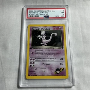 2000 Pokemon Gym Challenge Rocket’s Mewtwo Holo 1st Edition #14 PSA 7 Mint - Picture 1 of 10
