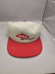 Vintage Mcness Livestock Nutrition Hat Farmer Cattle Cow Swine K Products Cap - Picture 1 of 3
