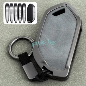 Metal Leather Key Fob Case Cover Keychain For Kia Sorento EV9 K5 Telluride - Picture 1 of 8