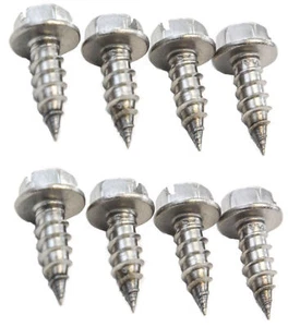 8 pc License Plate Screws Silver Standard Zinc Plated Standard Car Truck SUV Set - Bild 1 von 1