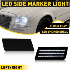 FOR 2005-2014 CHRYSLER 300 FRONT LED BUMPER SIDE MARKER LIGHT LAMPS 2PCS SMOKED