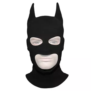 Black Batman Bat Fabric Helmet Balaclava Mask Comic Hero Helmet Face Halloween - Picture 1 of 6
