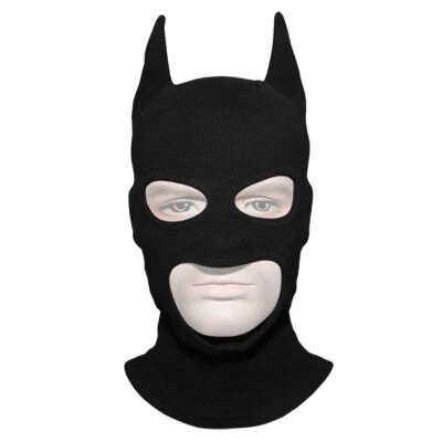 Black Batman Bat Fabric Helmet Balaclava Mask Comic Hero Helmet Face Halloween  - Image 1 of 4