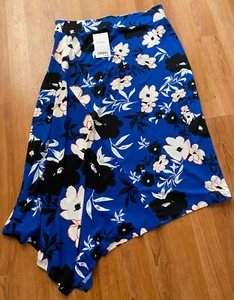 NEXT BLUE FLORAL ASYMMETRIC SKIRT..BRAND NEW..SIZE 12..SUMMER/OFFICE - Picture 1 of 4