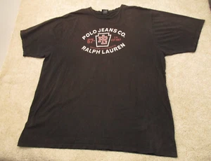 Vintage Polo Jeans Co Ralph Lauren T-Shirt Herren 3XL Tall Schwarz - Bild 1 von 10