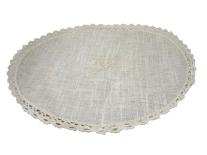 (27071) LOTTO 2 TAPPETI TESSUTO VERSAGLIA UNCINETTO RICAMATO FIORE ROTONDO MEDIO - Picture 1 of 3