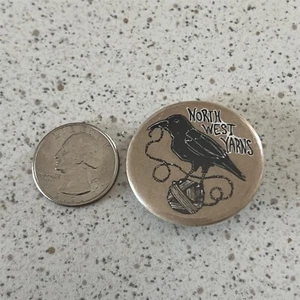 North West Yarns Black Crow Pinback Button #46952 - Picture 1 of 2