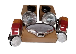 KIT FANALERIA FIAT 500 EPOCA (COPPIA FARI ANT+POST+POSIZ.+LUCE TARGA PL. CROM.) - Imagen 1 de 5
