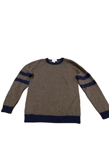 CZ Carolina Zapf Cashmere Brown And Navy Striped Sweater Size 10Y - Picture 1 of 4