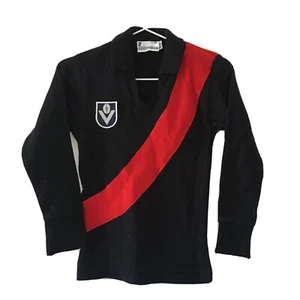 Brandella Rare Vintage VFL Football Jumper 80s Footy Essendon Bombers Size 10  - Picture 1 of 12
