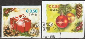 LATVIA 2016 Christmas (selfadhesives), used, full set - Picture 1 of 1