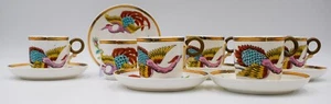 Royal Worcester 19th C. Set of 6 Aesthetic Movement Demi-Tasse Cups & Saucers - Picture 1 of 10