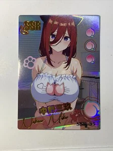 Miku Nakano Quintuplets SSR 35 Goddess Story Waifu Card Girl Anime Sexy Neko Cat - Picture 1 of 7