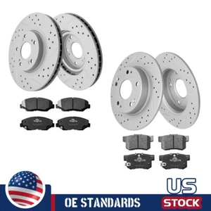 For Acura ILX Honda Civic 2012 - 2015 Front Rear Disc Rotors Ceramic Brake Pads - Bild 1 von 9