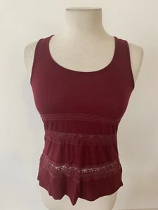 Wild Blue X Sadie Robertson Women’s Burgundy Red Tank Top S Peep Hole - Picture 1 of 7