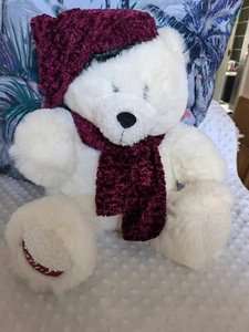 Vintage Dandee 2001 Weihnachten weißer Teddybär Stofftier Plüschtier 19 Zoll  - Bild 1 von 9